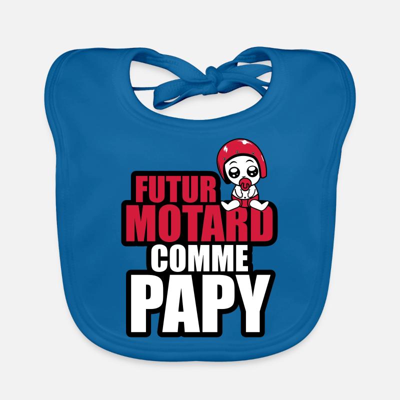 futur motard comme papy - Bavoir bio Bébé - bleu paon
