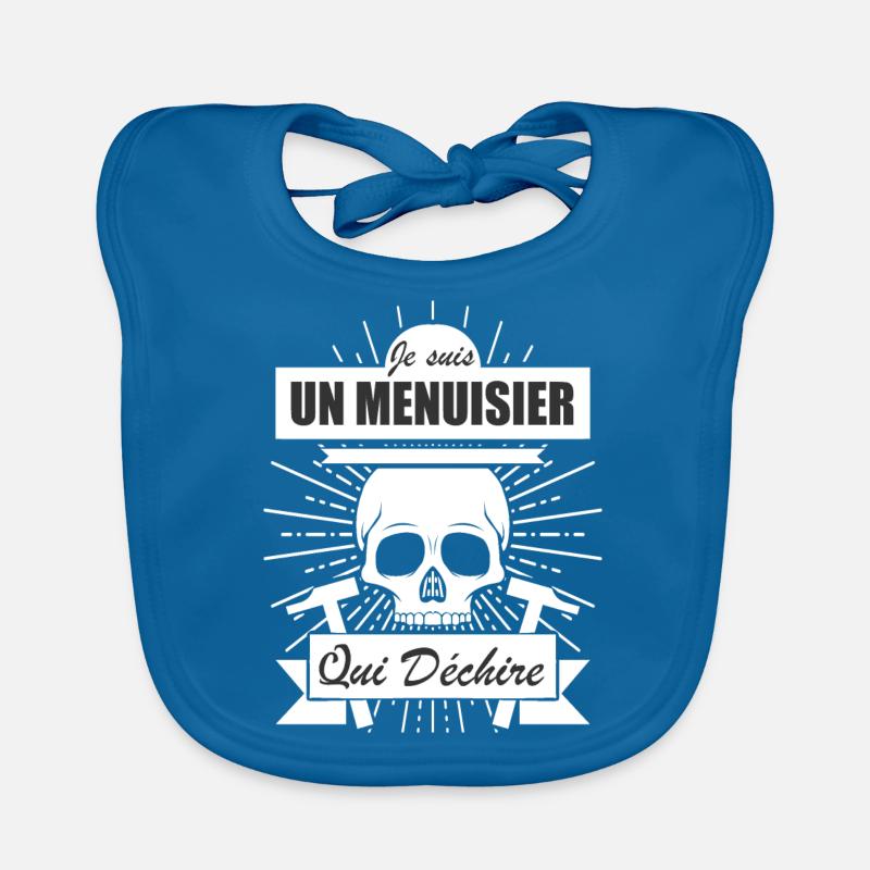 Menuisier Cadeau • Menuisier qui déchire - Bavoir bio Bébé - bleu paon