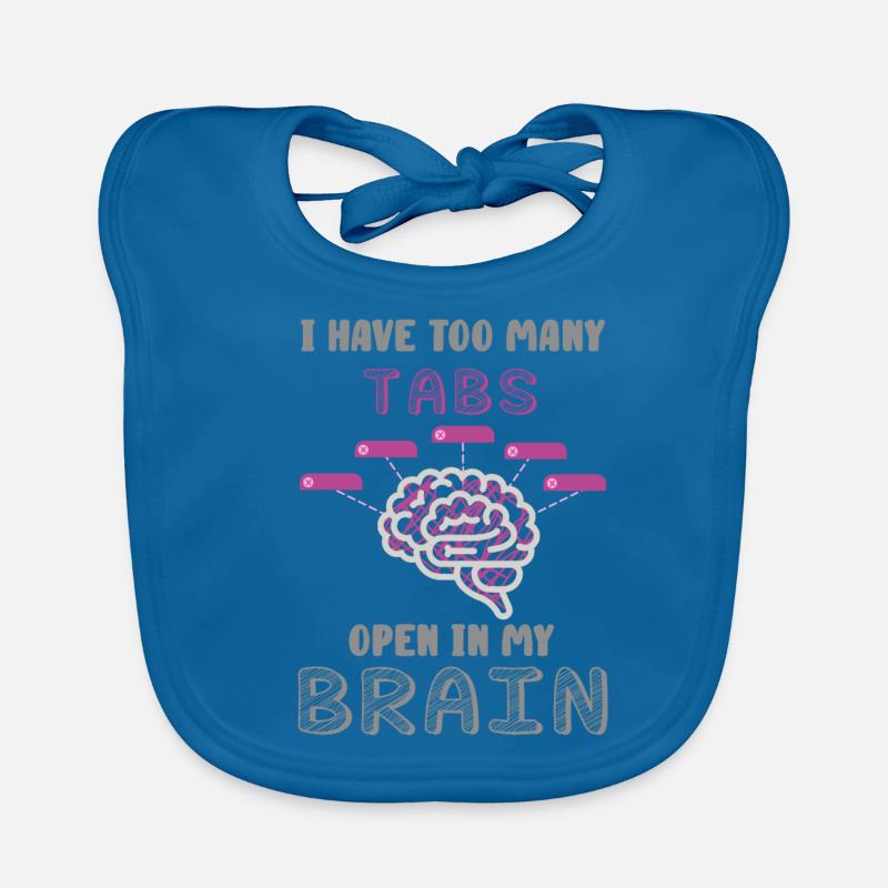 adhd, adhd open, coffee, - Organic Baby Bibs - peacock-blue