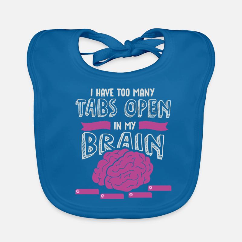 adhd, adhd Brain tabs open, Attention, Organic Baby Bibs