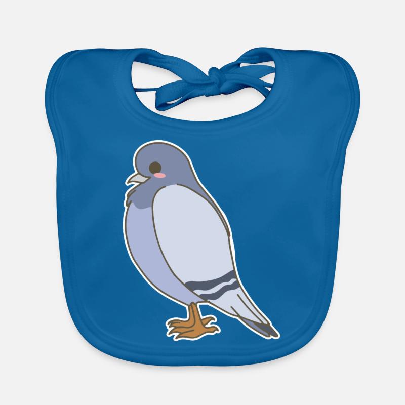 Pigeon - Bavoir bio Bébé - bleu paon