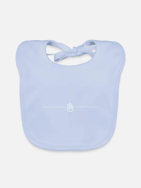 peace - Baby Bio-Lätzchen - sky Blue - Vorne