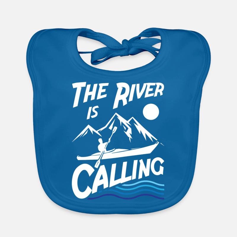 The River is Calling - Organic Baby Bibs - peacock-blue