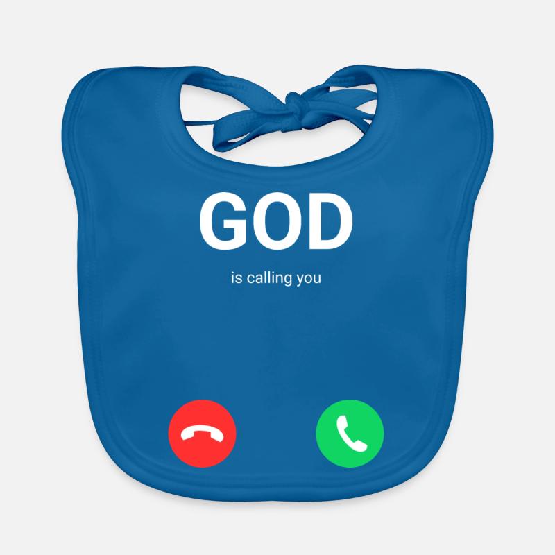 Gott ruft - Baby Bio-Lätzchen - Pfauenblau
