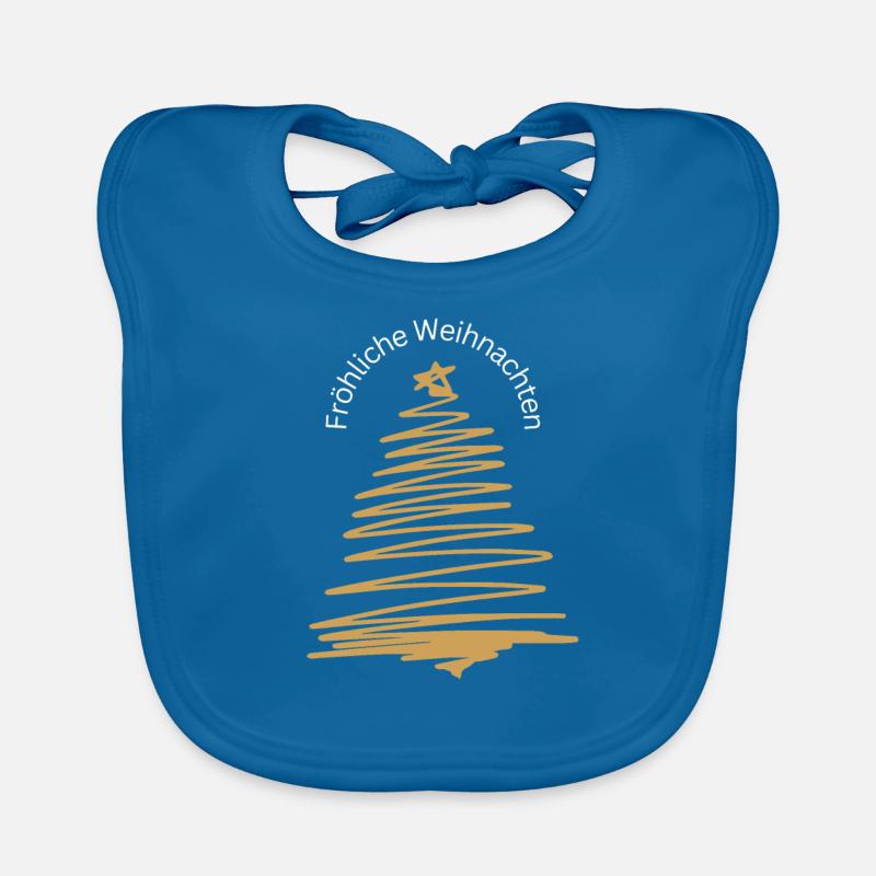 Fröhliche Weihnachten - Baby Bio-Lätzchen - Pfauenblau