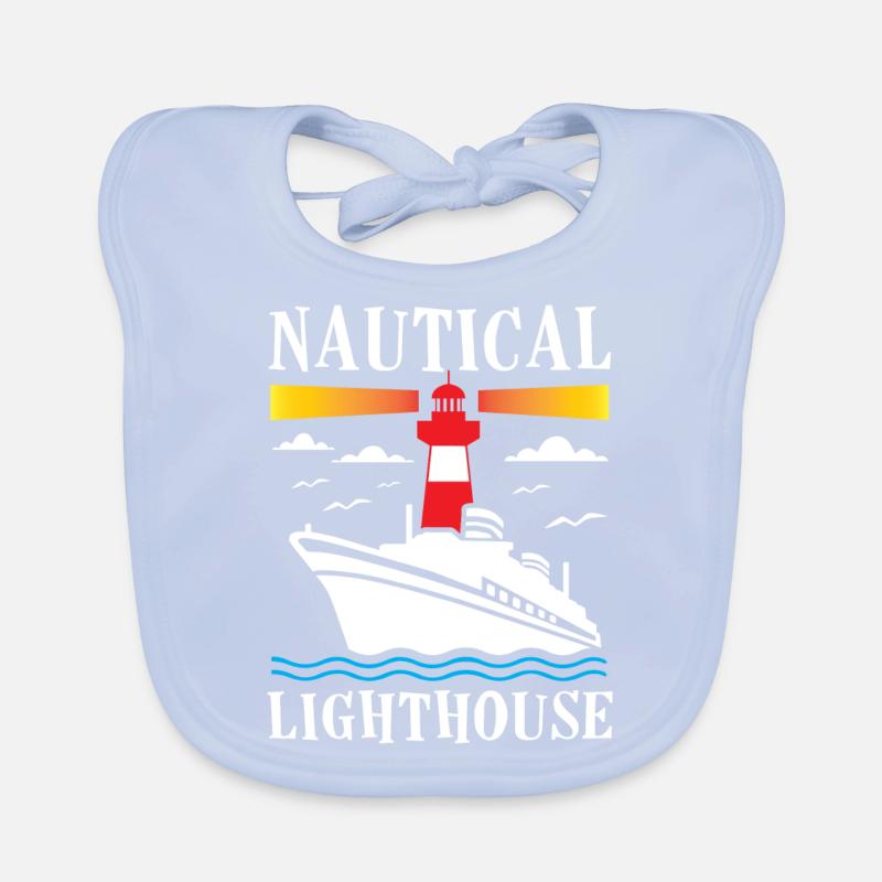 Nautical Lighthouse Organic Baby Bibs