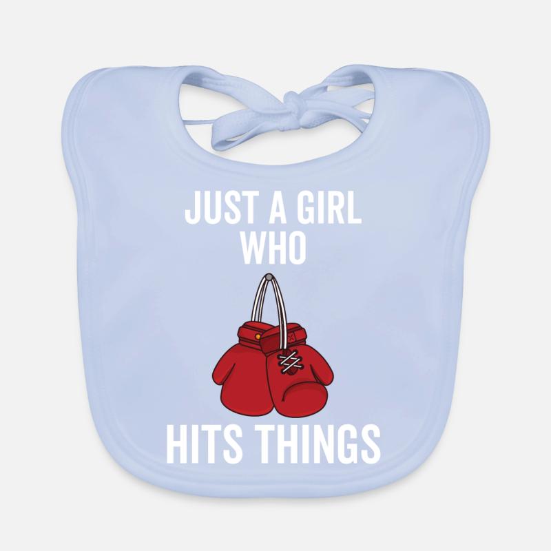 Nur ein Mädchen, das Dinge trifft Baby Bio-Lätzchen