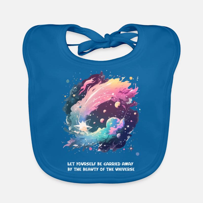 La beauté de l'univers - Bavoir bio Bébé - bleu paon