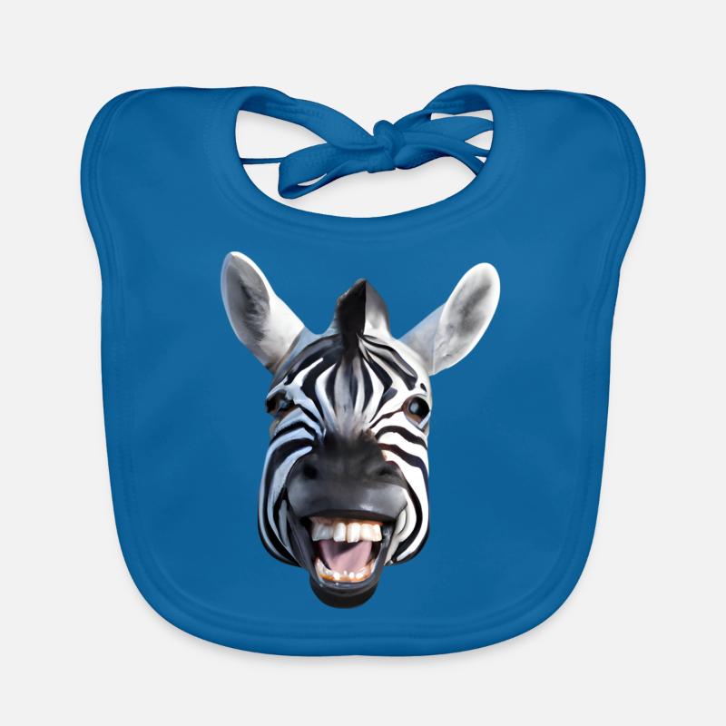 Breit grinsendes Zebra Baby Bio-Lätzchen