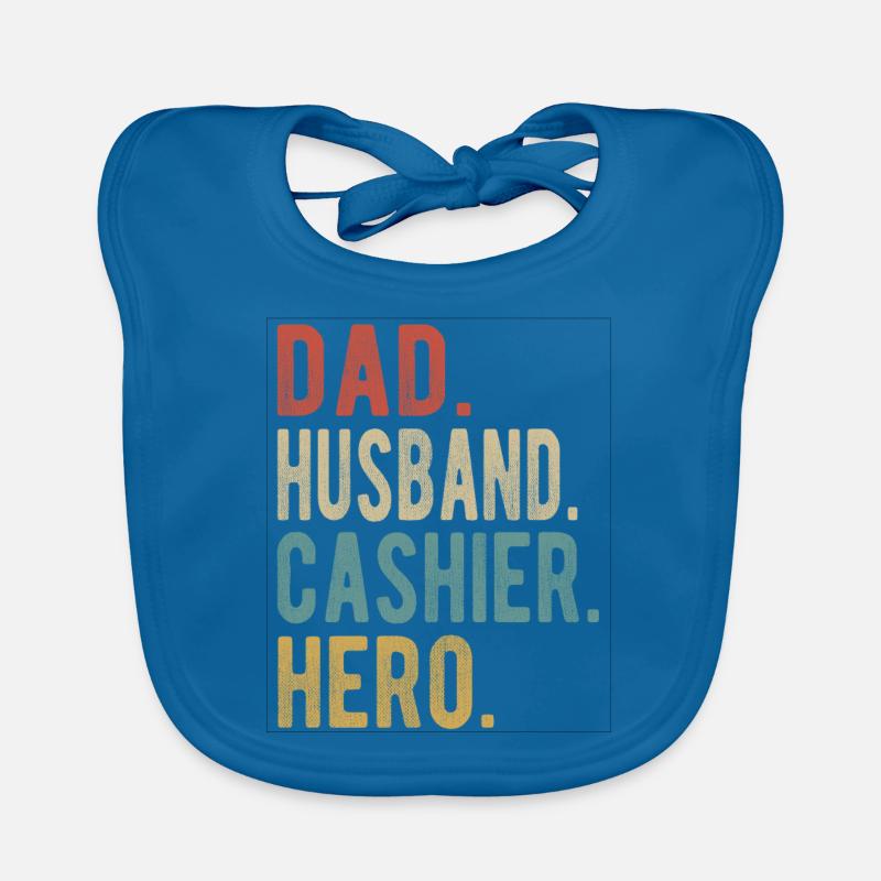 Kassierer Papa Ehemann Held Baby Bio-Lätzchen