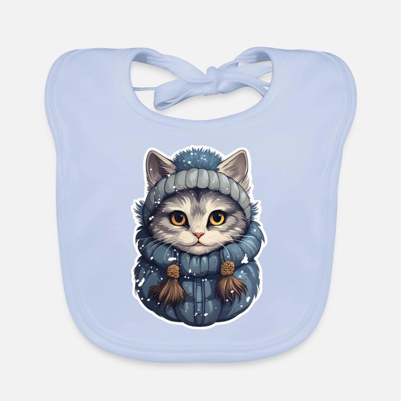 Winterkatze Baby Bio-Lätzchen