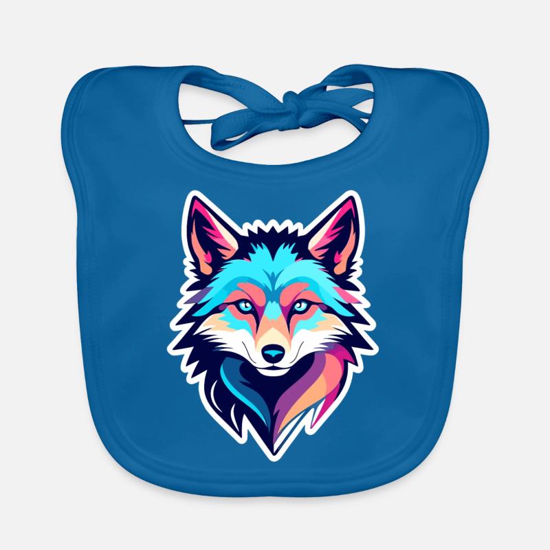 Wolf Drawing Organic Baby Bibs