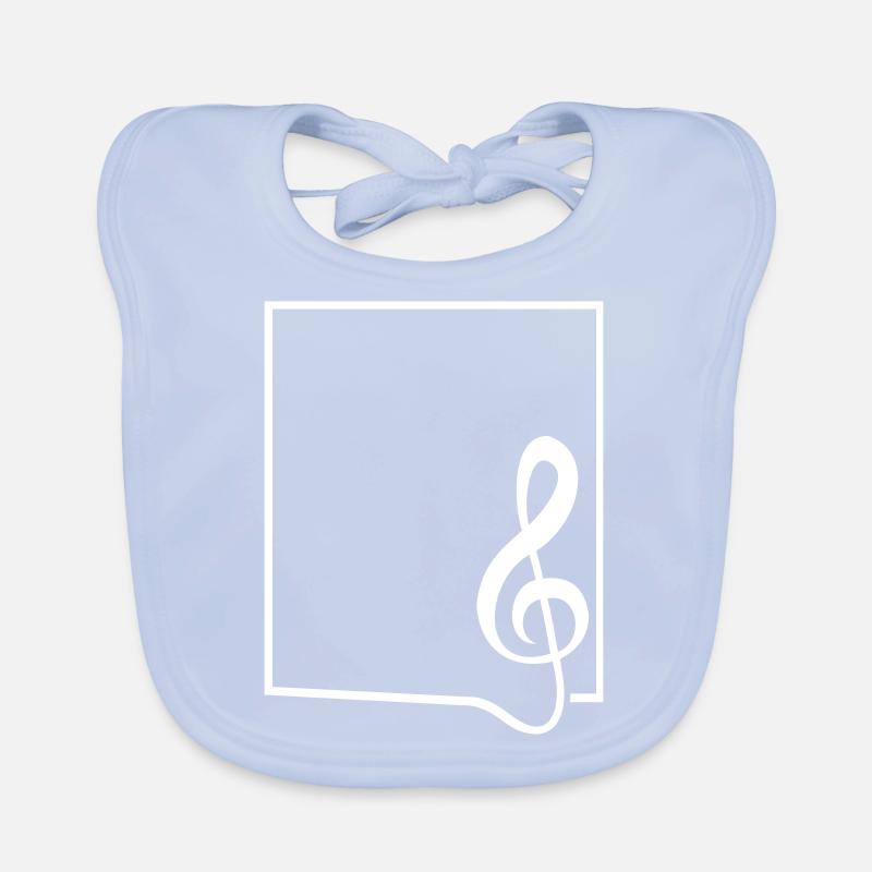 Music clef note melody frame border Organic Baby Bibs