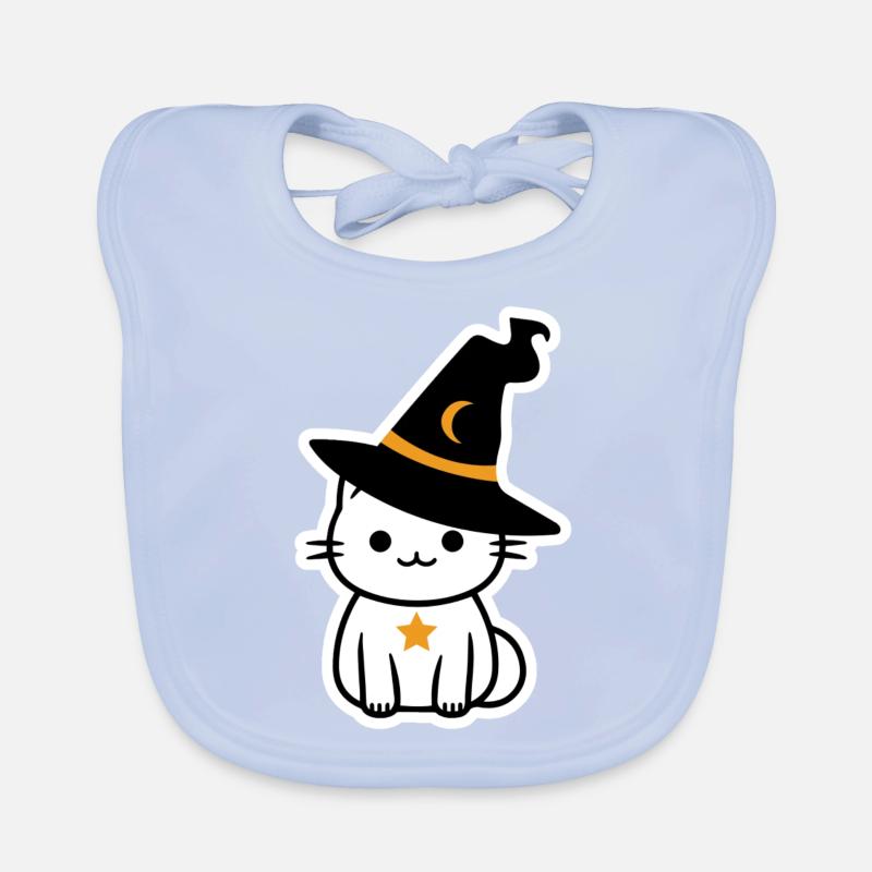 Chat sorcière d'halloween Bavoir bio Bébé