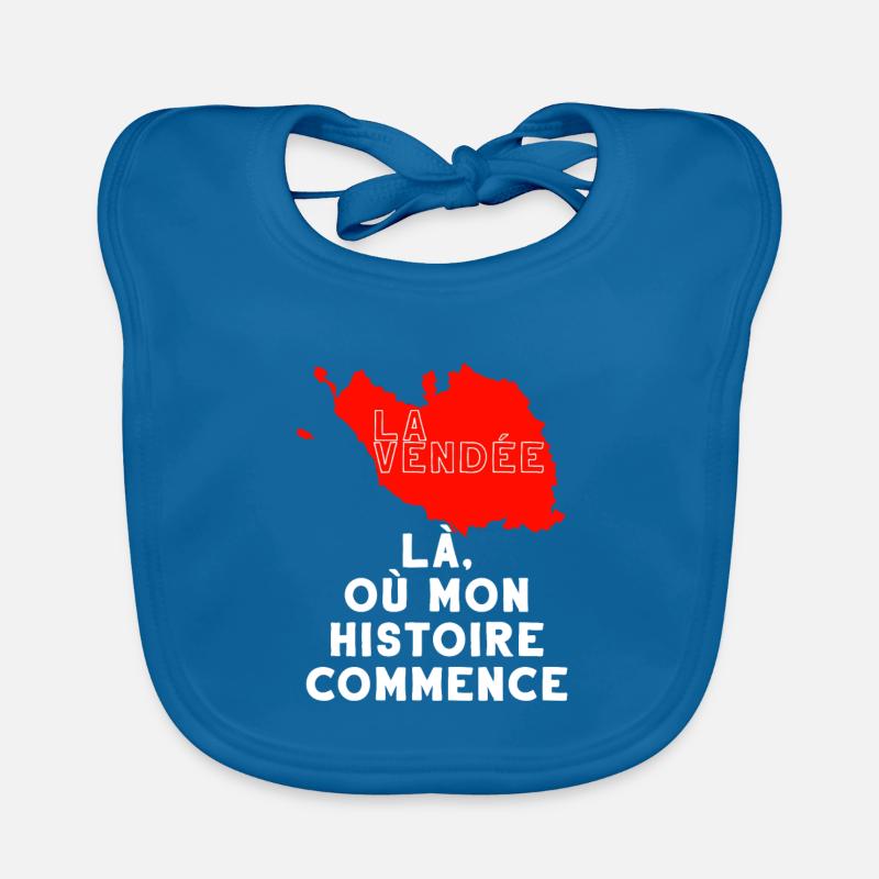 la Vendée la où mon histoire commence - Bavoir bio Bébé - bleu paon