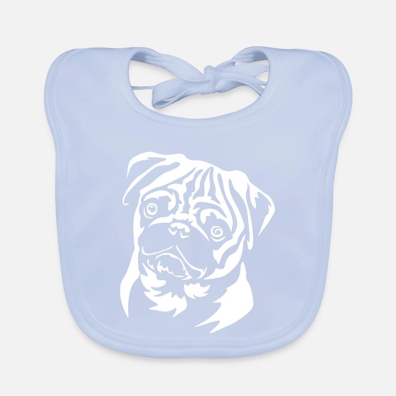 Pug Head "Black Edition" Organic Baby Bibs