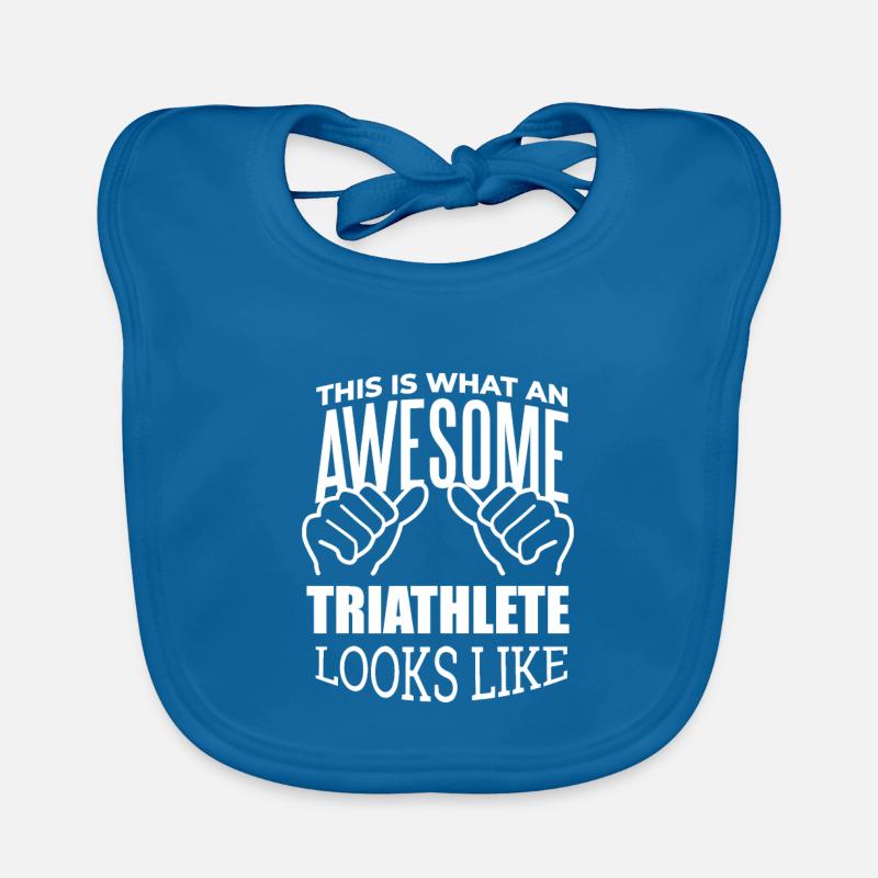 triathlon - Bavoir bio Bébé - bleu paon