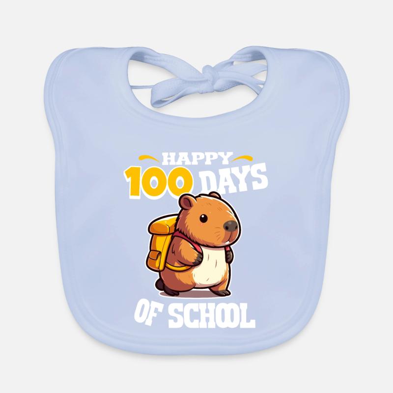 100 Tage Schule – Niedliches Capybara-Design Baby Bio-Lätzchen