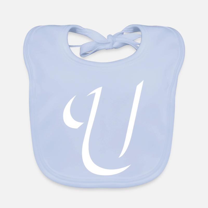 Elegant Letter U pattern with dynamic shape Organic Baby Bibs