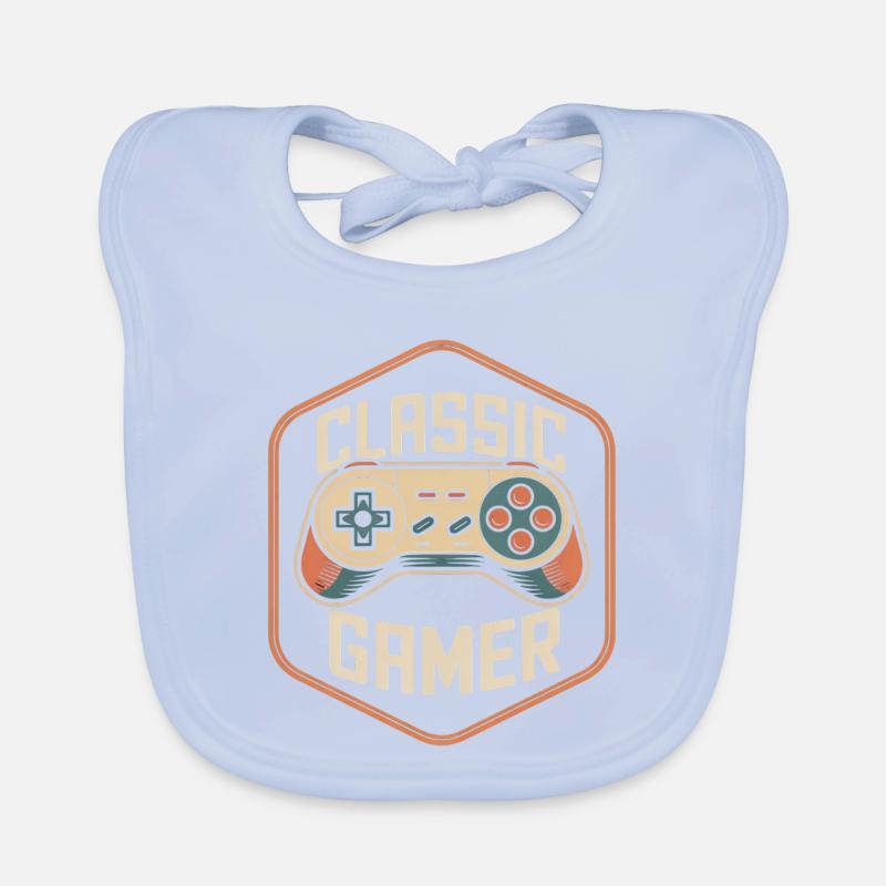Classic Gamer Retro Controller Nostalgie Baby Bio-Lätzchen
