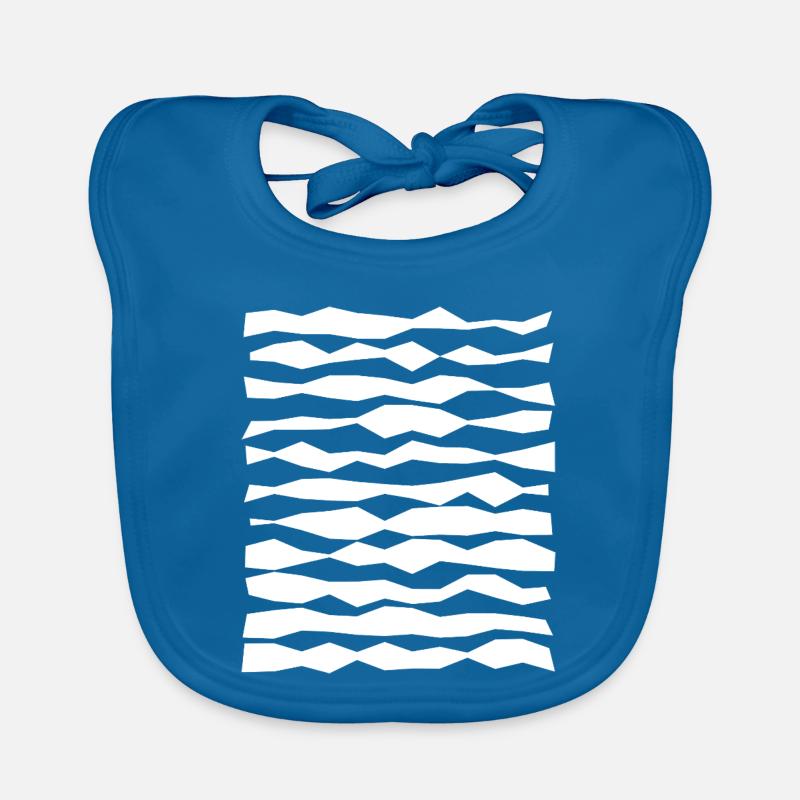 Rayures monochromes en zigzag Bavoir bio Bébé