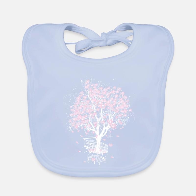 Cerisier en fleurs dans le panier Bavoir bio Bébé