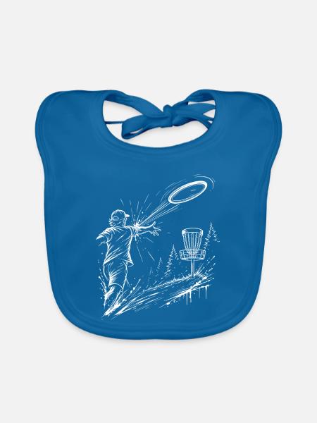 Discgolf - Baby Bio-Lätzchen - Pfauenblau