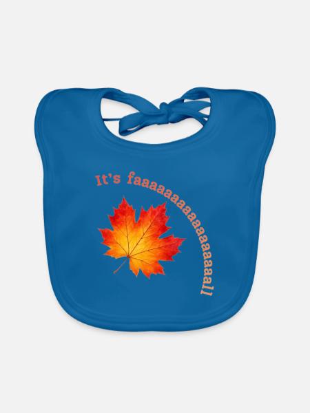 Ahornblätter in Herbstfarben - Baby Bio-Lätzchen - Pfauenblau
