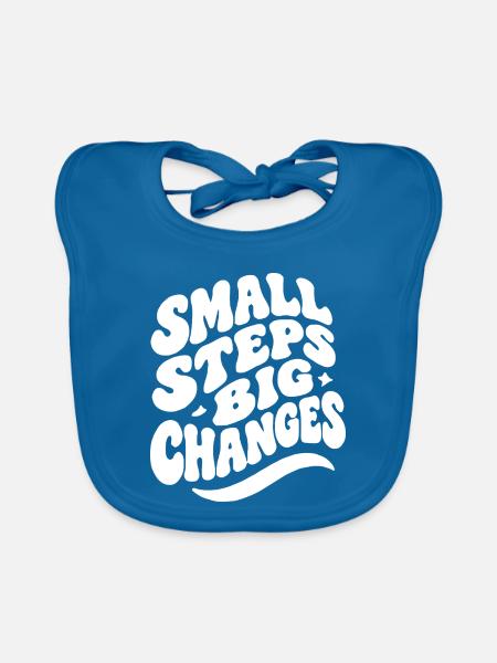 Small Steps Big Changes - Baby Bio-Lätzchen - Pfauenblau - Vorne