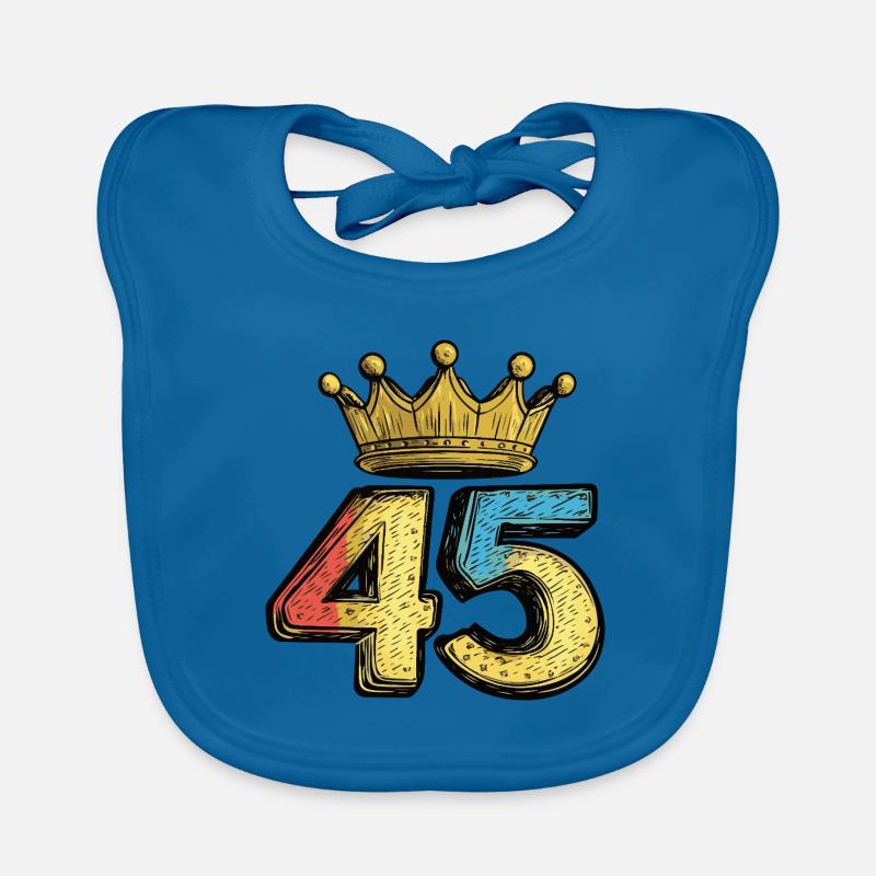 45 Number Crown Organic Baby Bibs