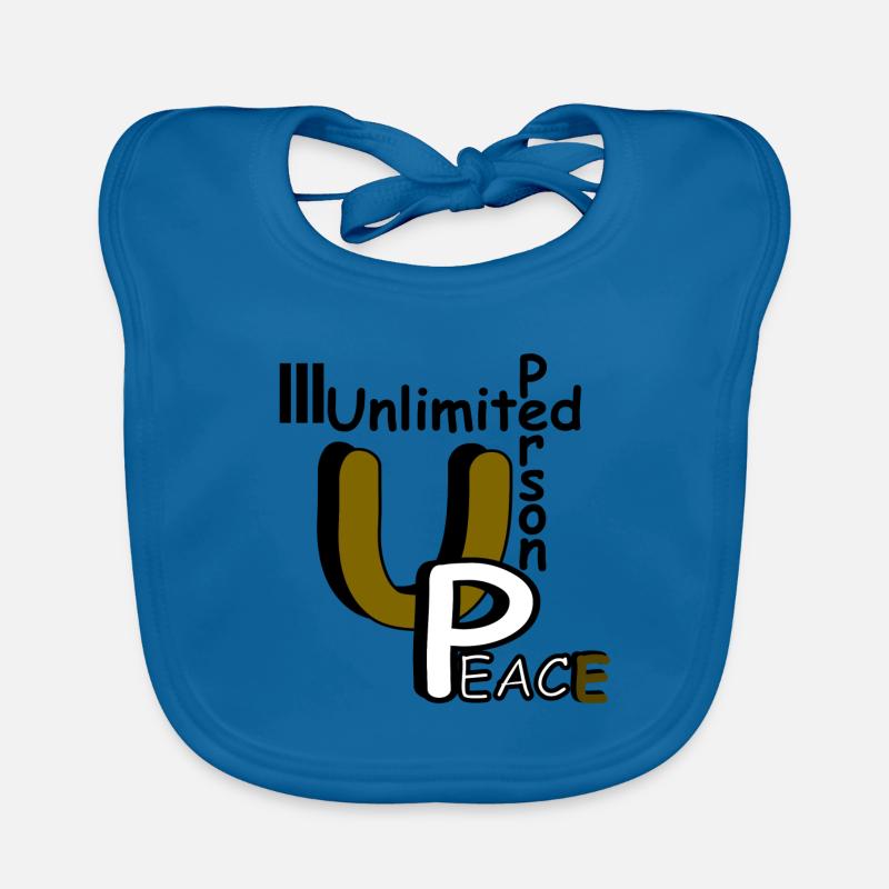 Peace - Baby Bio-Lätzchen - Pfauenblau