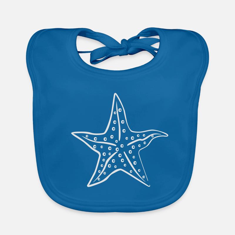 Seestern - Baby Bio-Lätzchen - Pfauenblau