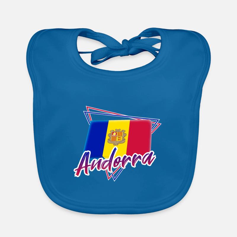 Andorre - Bavoir bio Bébé - bleu paon