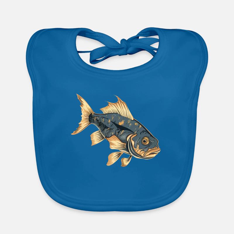 Poisson sandre, conception de pêche réaliste Bavoir bio Bébé