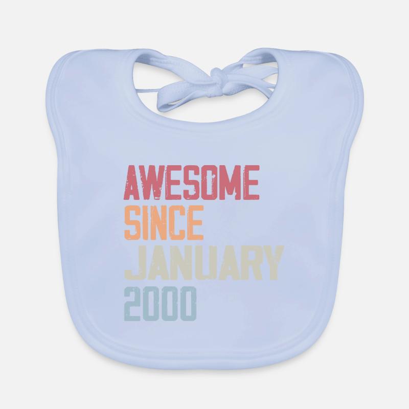 Anniversaire Janvier 2000 Rétro 2000 Janvier Bavoir bio Bébé