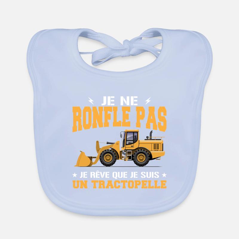 Construction machine Backhoe loader Snorer Organic Baby Bibs
