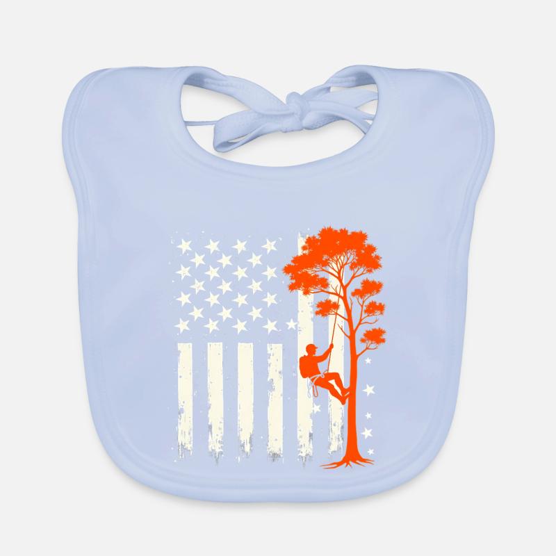Baumpfleger Flagge - Wald Holzfäller Geschenk Baby Bio-Lätzchen