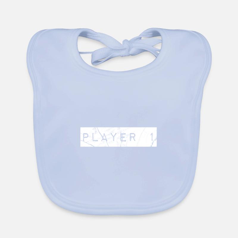 Player 1 one Spieler 1 Nerd Design Baby Bio-Lätzchen