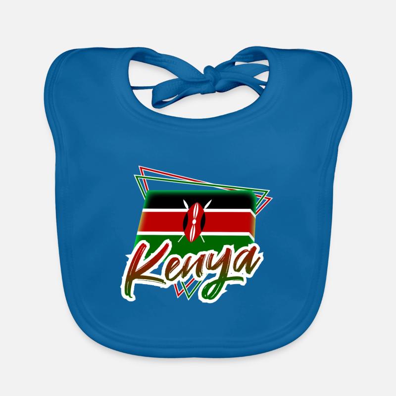 Kenia - Baby Bio-Lätzchen - Pfauenblau