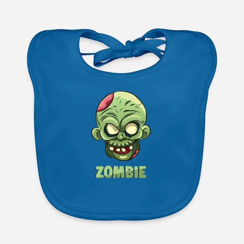 Zombie effrayant Halloween - Bavoir bio Bébé - bleu paon