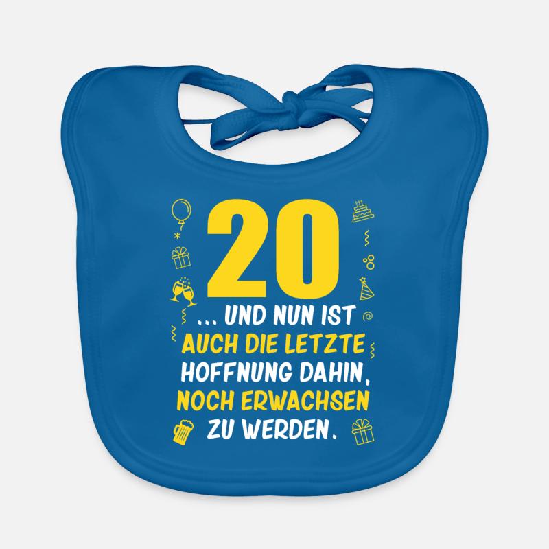 20. Geburtstag Mann 20.Ehrentag 20. Jubiläum Fun - Baby Bio-Lätzchen - Pfauenblau