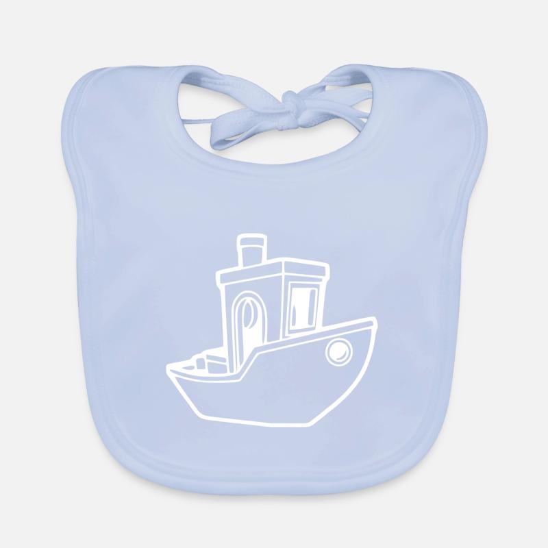 Benchy Boat small - 3D Druck Design [white] Baby Bio-Lätzchen