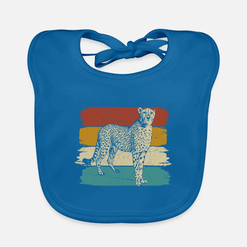 Guépard faune rétro Bavoir bio Bébé