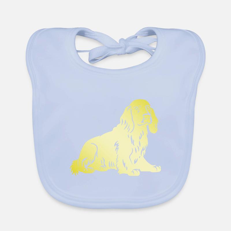 Cocker Spaniel Dog Silhouette Organic Baby Bibs