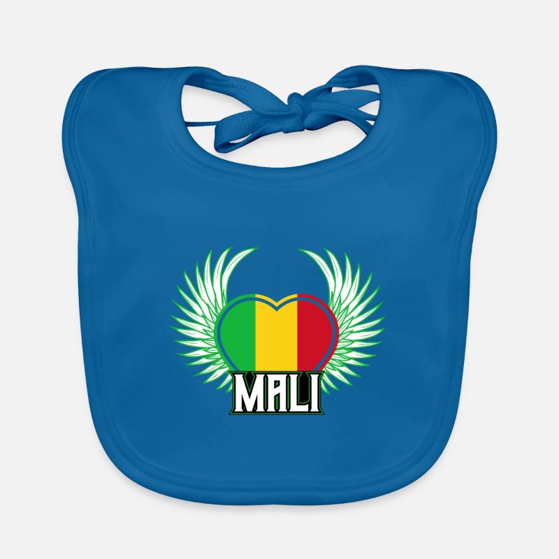 Mali - Bavoir bio Bébé - bleu paon