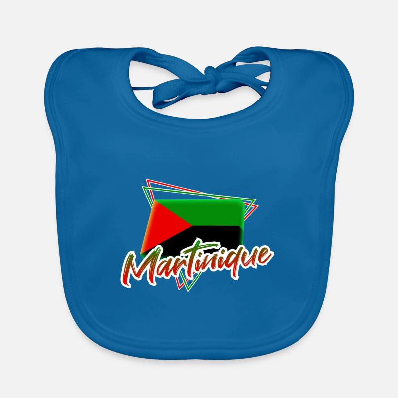 Martinique - Bavoir bio Bébé - bleu paon