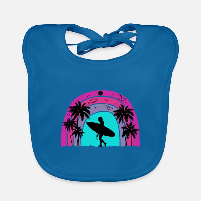 Surf retro sunset Organic Baby Bibs