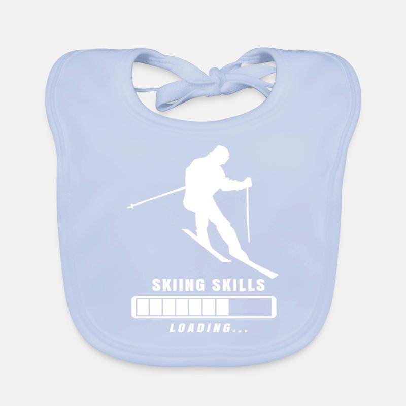 Skiing Skills Loading Ladebalken Geschenk Baby Bio-Lätzchen