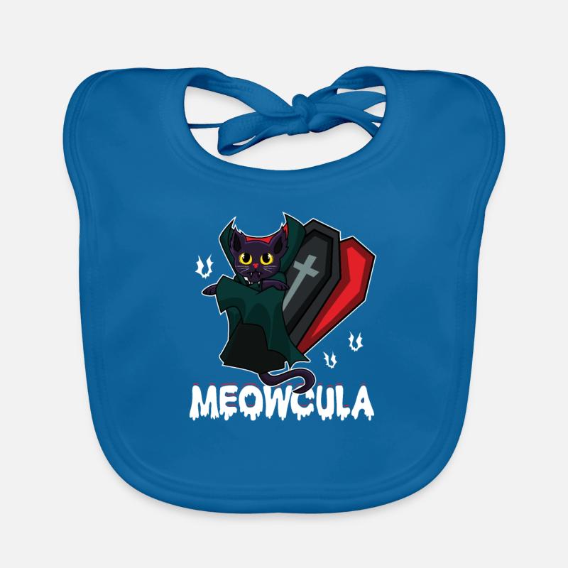 Meowcula Vampir Katze Halloween Kostüm Geschenk Baby Bio-Lätzchen
