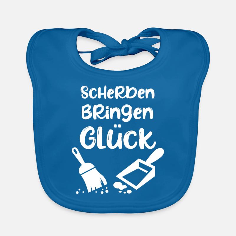 Polterabend Spruch Geschenk - Baby Bio-Lätzchen - Pfauenblau